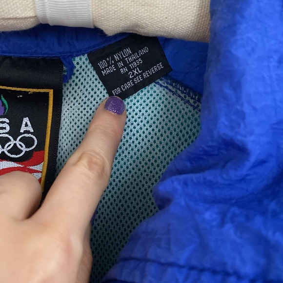 Vintage Olympics USA 80s/90s Striped Windbreaker Jacket JcPenney - Picture 4 of 9